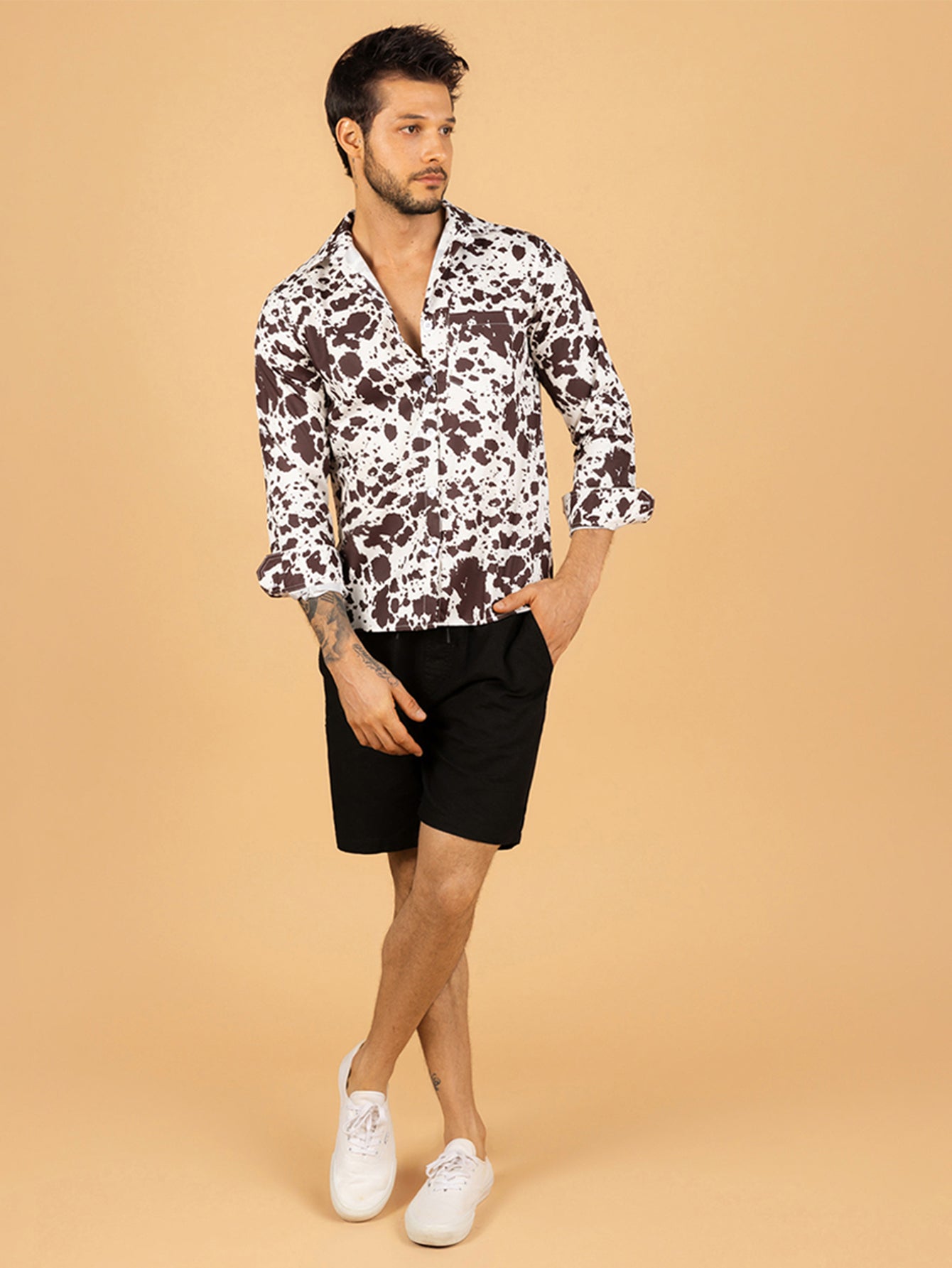 Camisa masculina marrom cowboy oeste