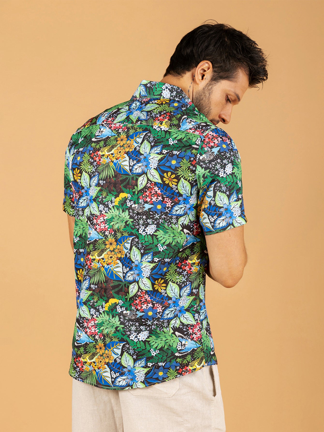 Camisa vintage papagaio tropical