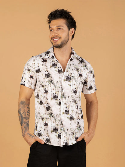 Camisa polo masculina panda