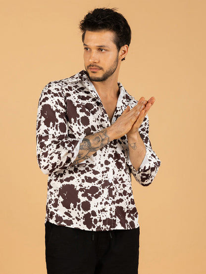 Camisa masculina marrom cowboy oeste
