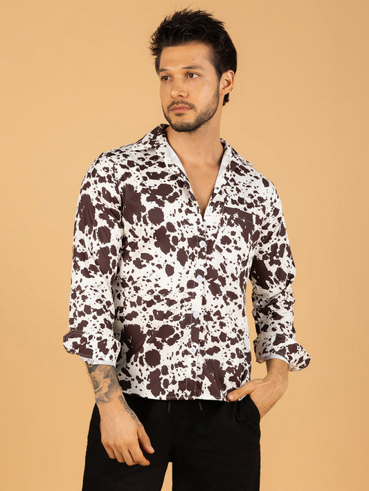 Camisa masculina marrom cowboy oeste