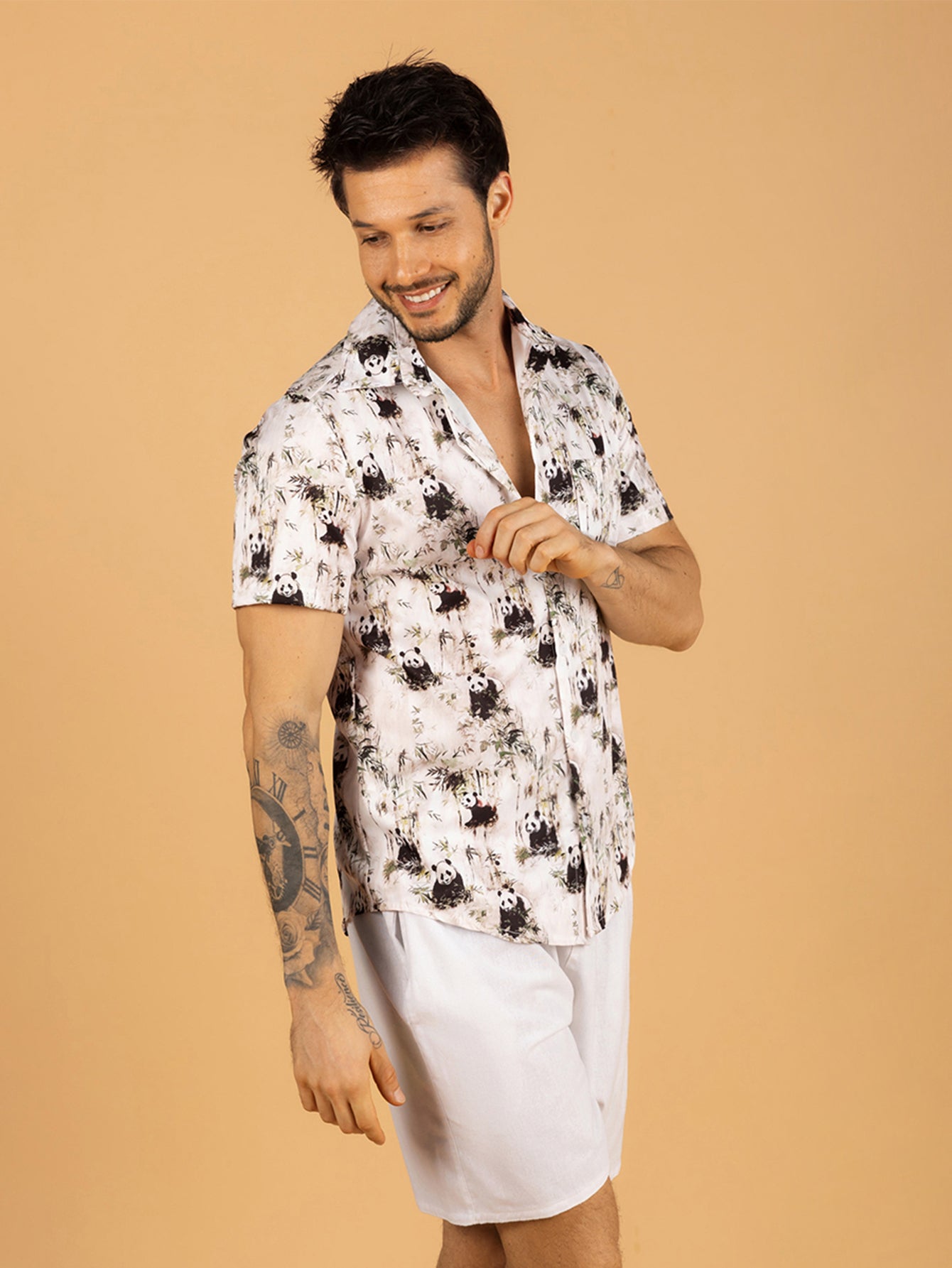 Camisa polo masculina panda